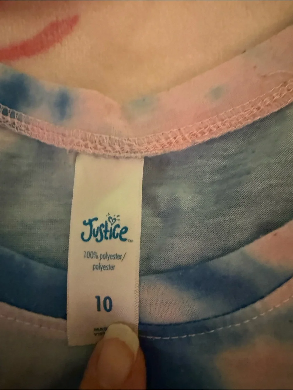 Justice Girls Blue & Pink Tie-Dye 'Live' Graphic Tee